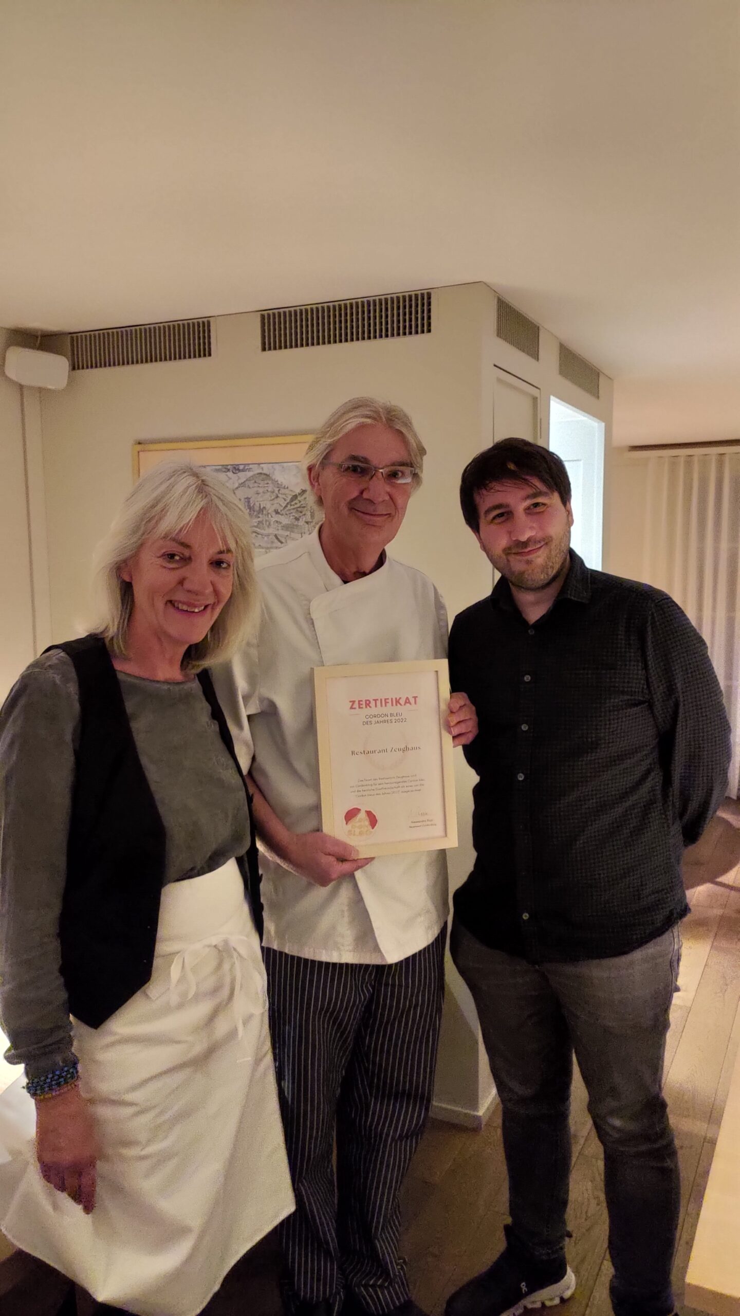 Übergabe der Auszeichnung "Cordon bleu des Jahres 2022" im Restaurant Zeughaus